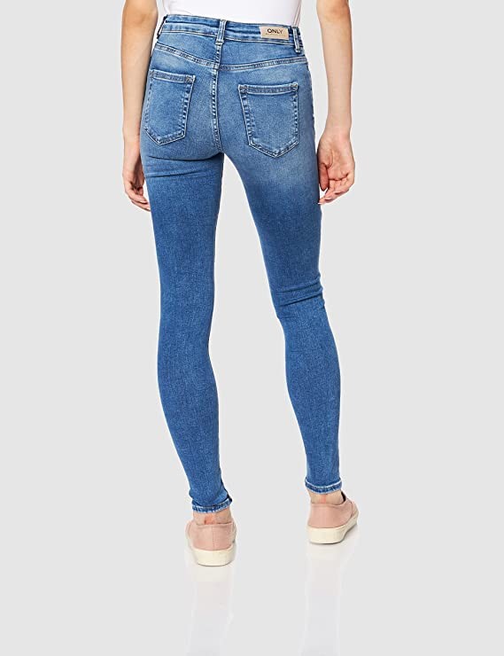 ONLY Women's ONLBLUSH Life MID Skinny REA12187 NOOS Jeans,Medium Blue (Medium Blue Denim), XL