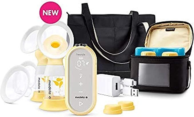 Medela Freestyle Flex Breast Pump, Comes with 100 Storage Bags, Closed System, Quiet Handheld Portable Dual Electric Breast Pump, Mobile Smart Pump with Touchscreen LED Display